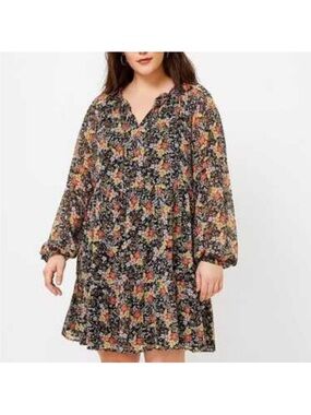 sachin and babi light blue dress 3D Floral Applique Dress - Black Floral Dress - Tie-Strap Dress main image 0
